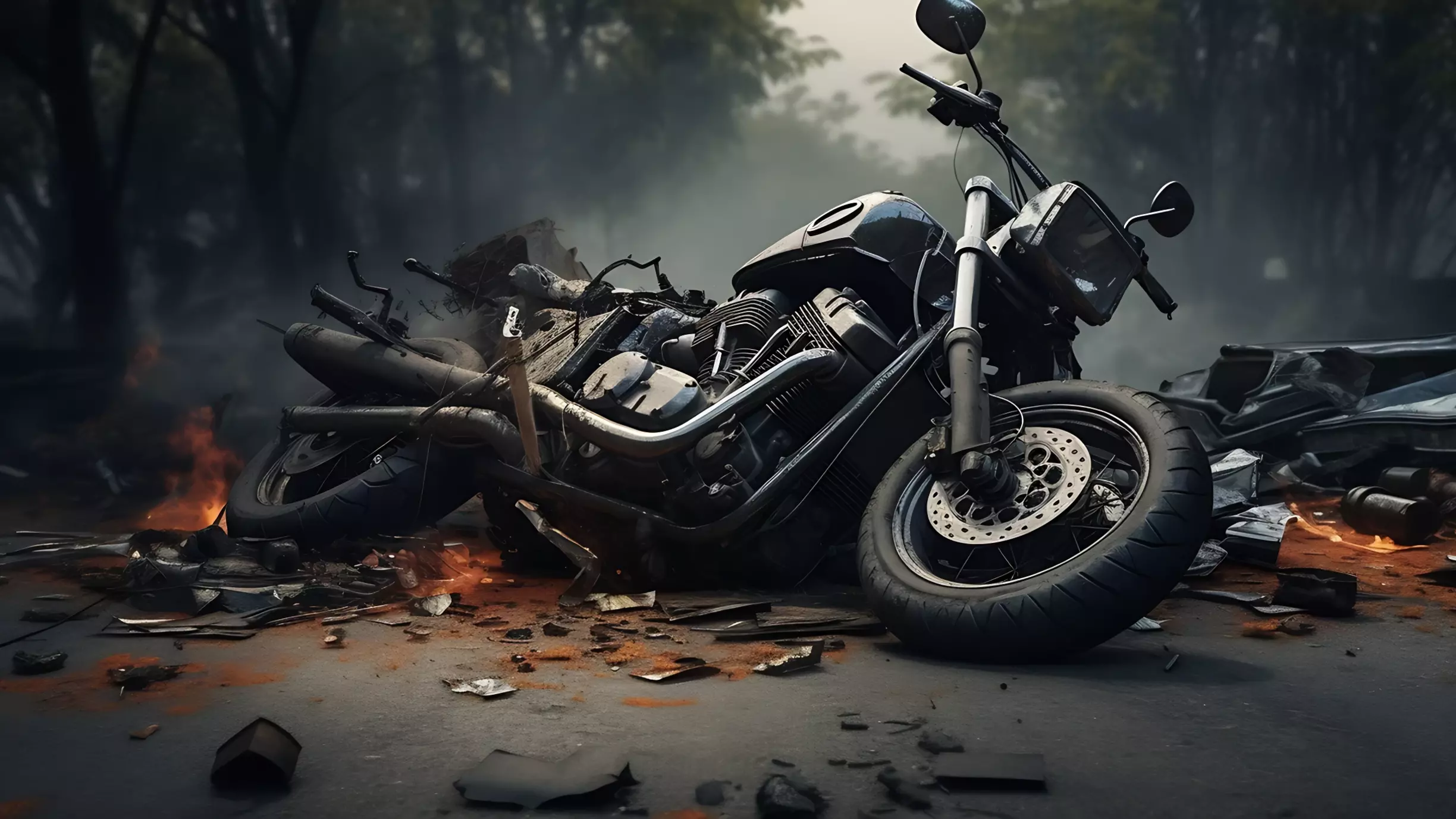 На трассе под Ставрополем насмерть разбился мотоциклист без прав